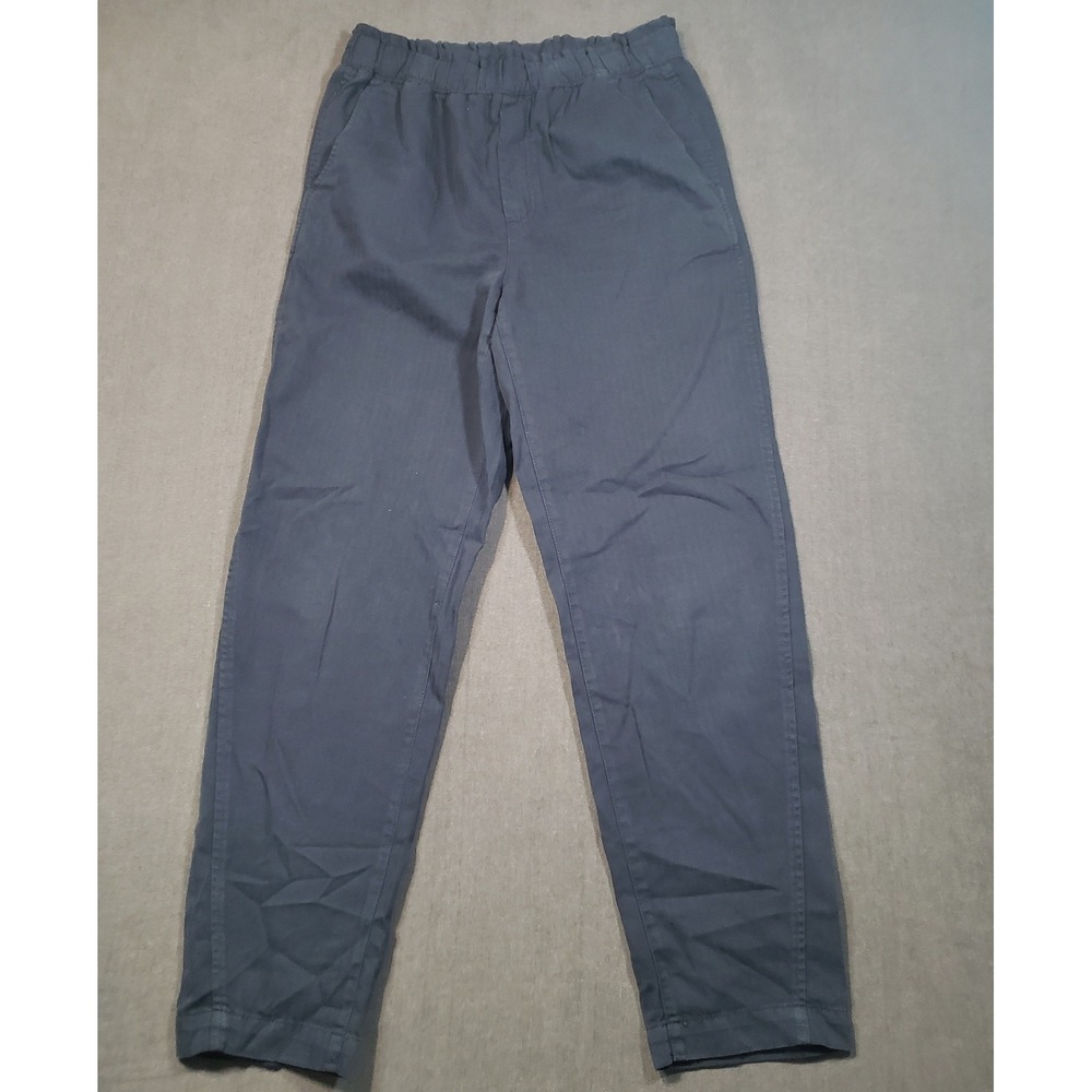 Gap Paperbag Pants Womens 10 Navy Blue High Rise Pull On Cotton Lyocell